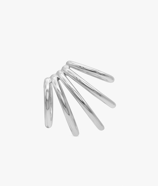 Five Hoop Ear Cuff Silver