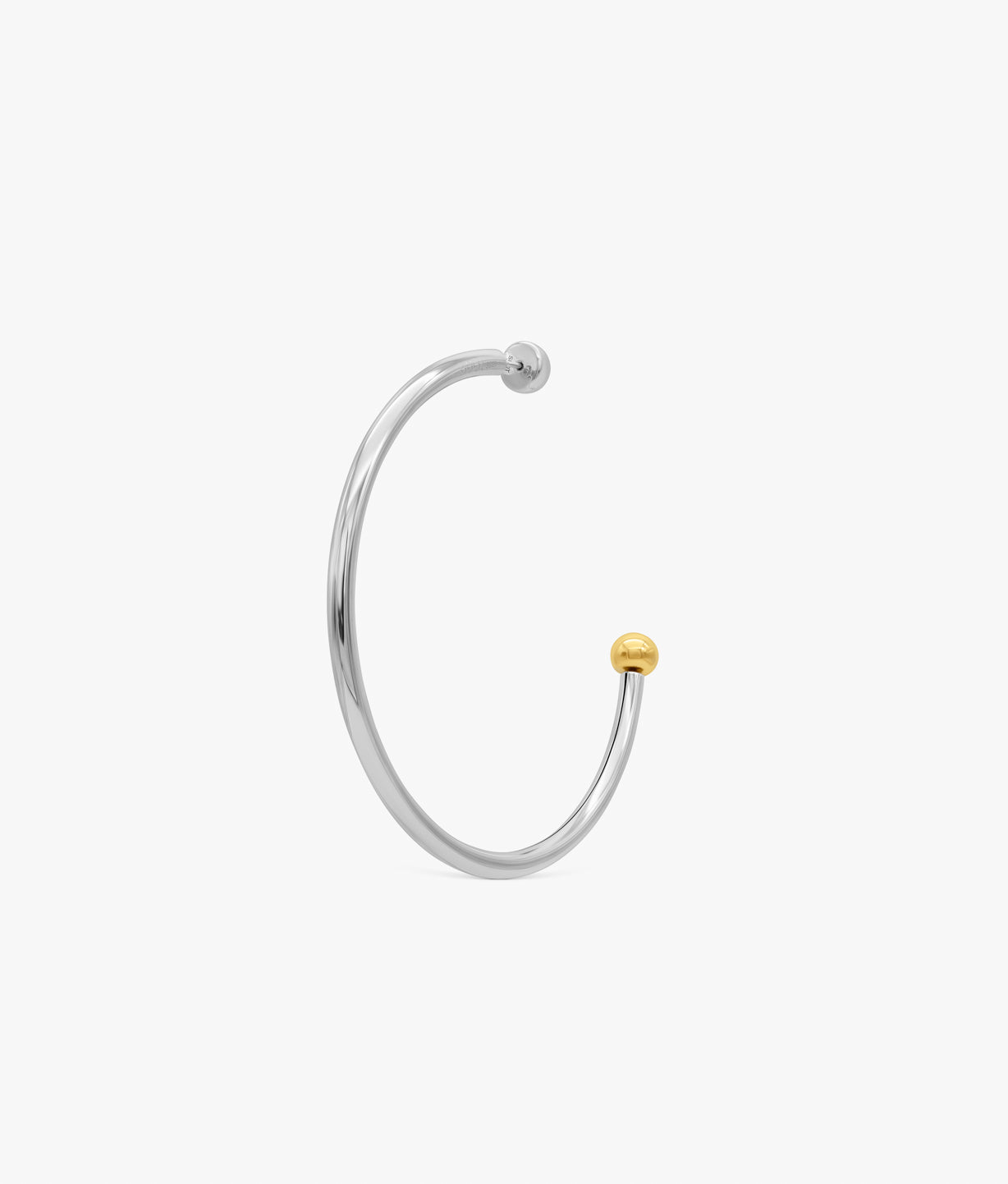 XL Silver Creole with Ball Detachable Earring