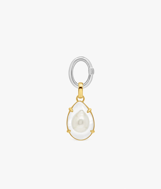 Stearling Silver Small Hold With Naked Pearl Charm