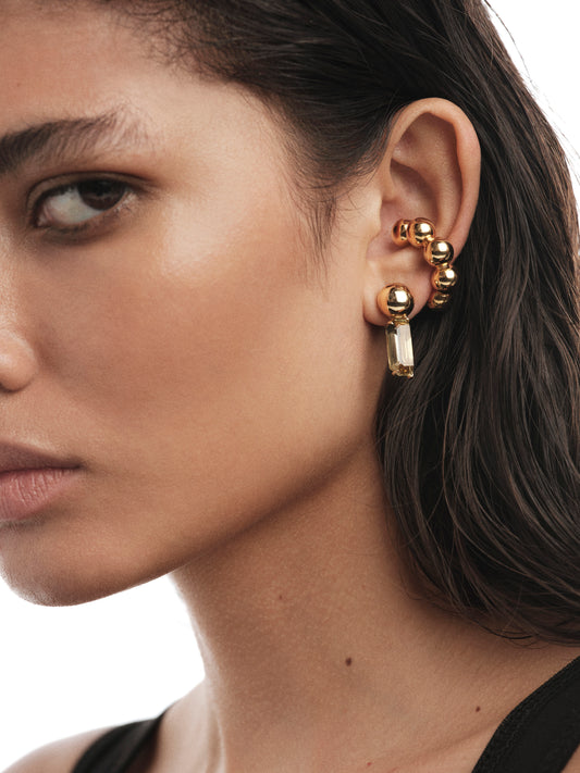 Gold plated silver Balls Ear Cuff