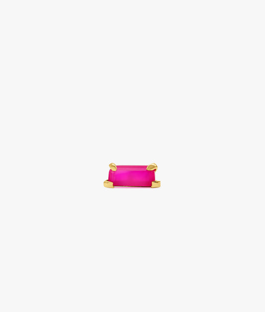 Mini Half Cut Mini Pink Chalcedony Earring