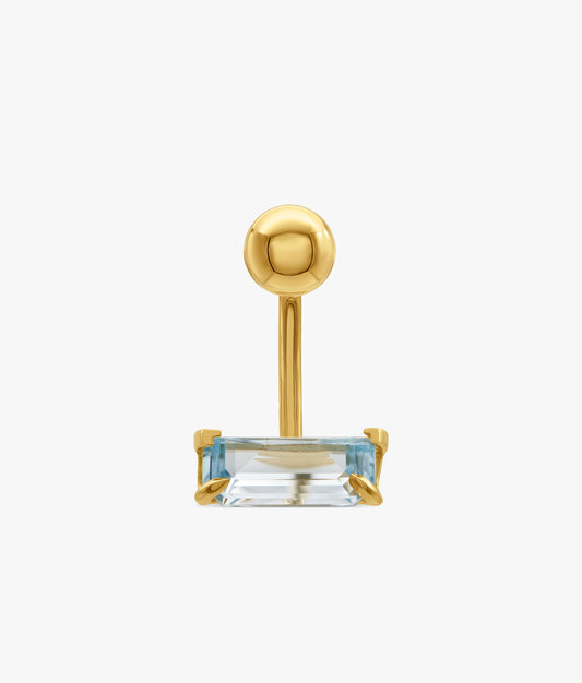 Piercing de ombligo con Topacio Azul