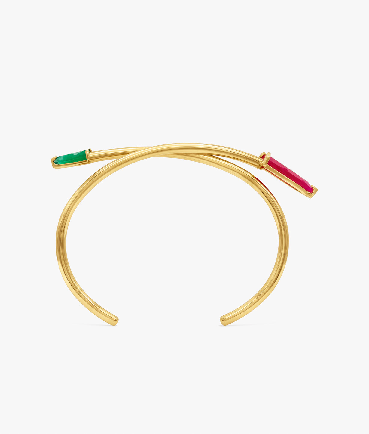 "Half Cut" Asymmetric Bracelet with Multicolor Gemstones