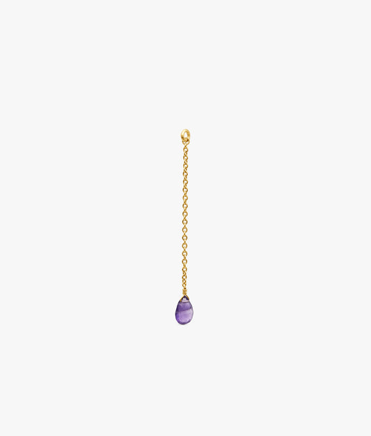 Gold Plated Chain With Tear-Drop Amethyst Extender