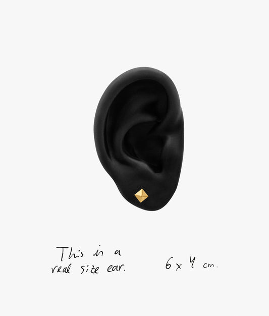 Gold Plated Silver Small Square Stud Earring
