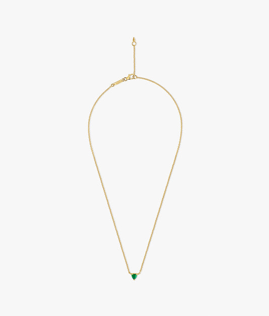 Collar Mini Calcedonia Verde "Half Cut"