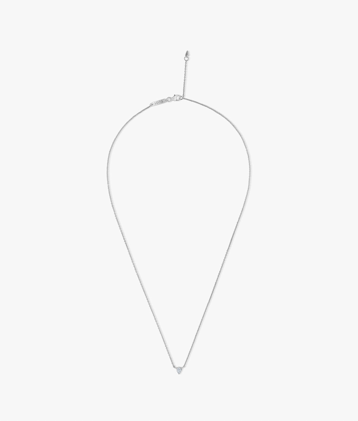 Half Cut Lab Diamonds 14K White Gold Necklace 0.14 ct