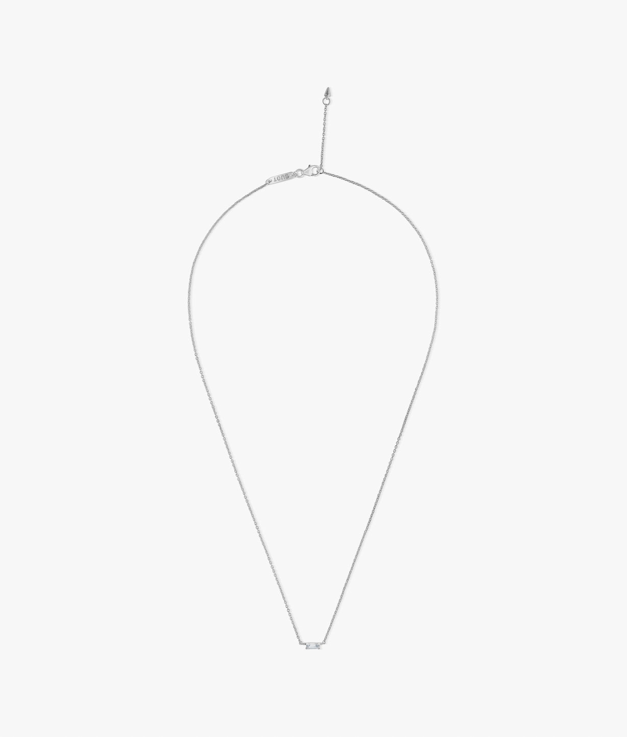 Half Cut Lab Diamonds 14K White Gold Necklace 0.17 ct