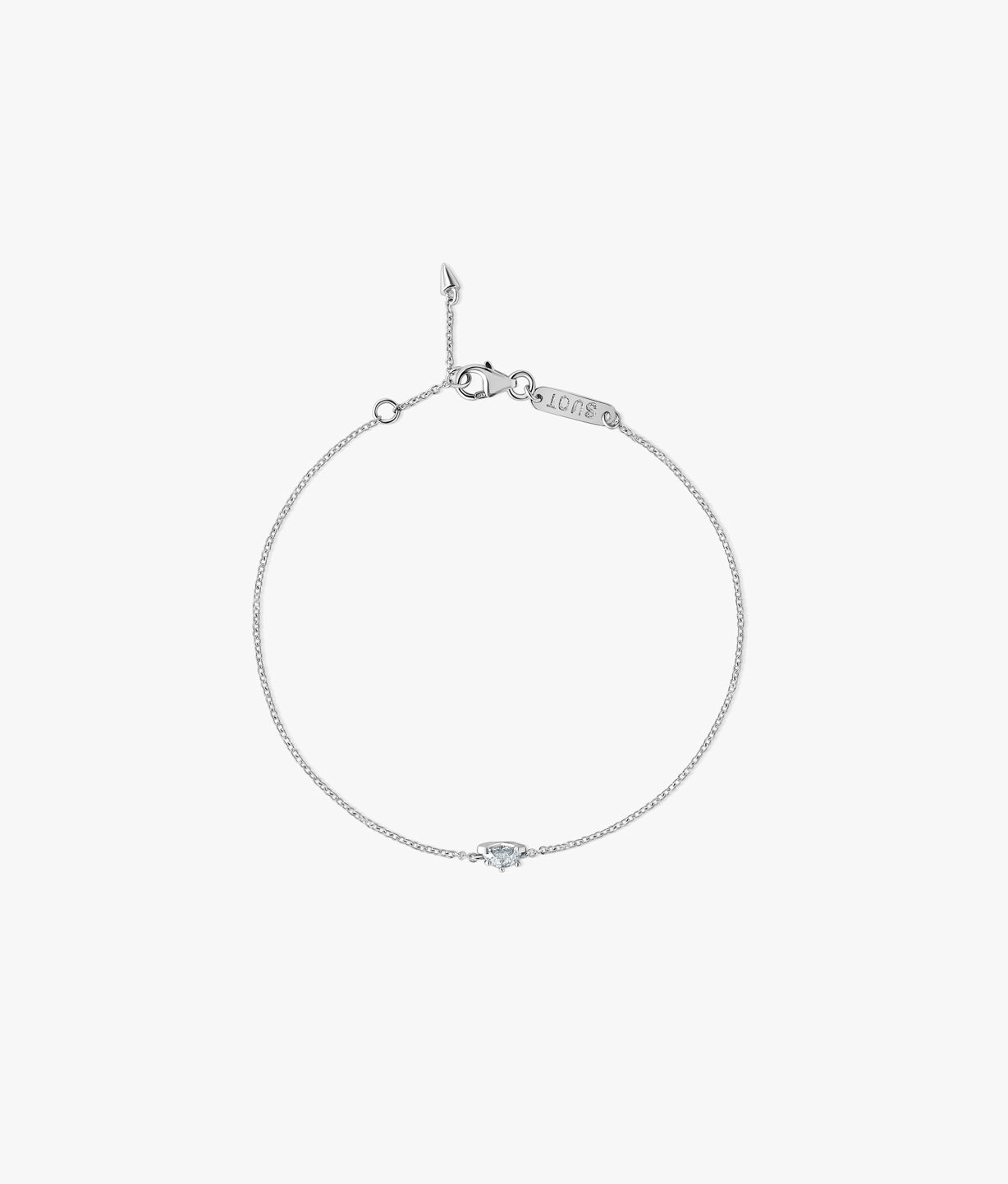 Half Cut Lab Diamonds 14K White Gold Bracelet 0.10 ct