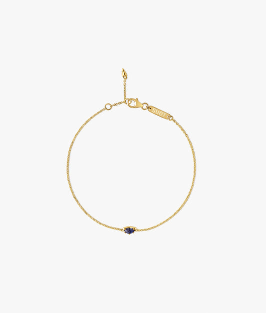 Half Cut Lab Sapphire 14K Gold Bracelet 0.15 ct