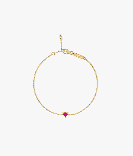 Half Cut Pink Chalcedony 14K Gold Bracelet 0.15 ct