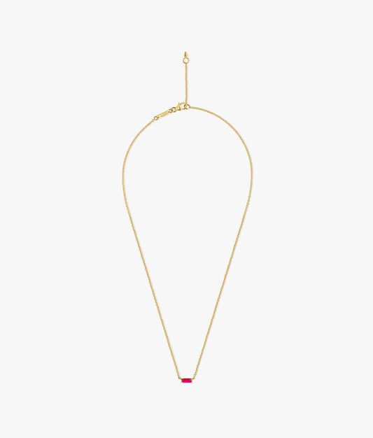 Collar Mini Calcedonia Rosa "Half Cut"