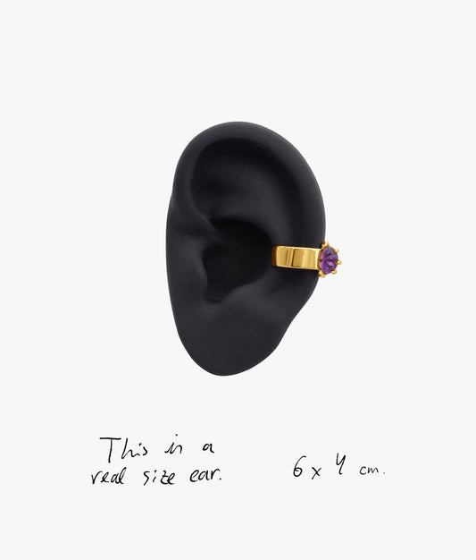 Ear Cuff Mini Amatista "Half Cut"