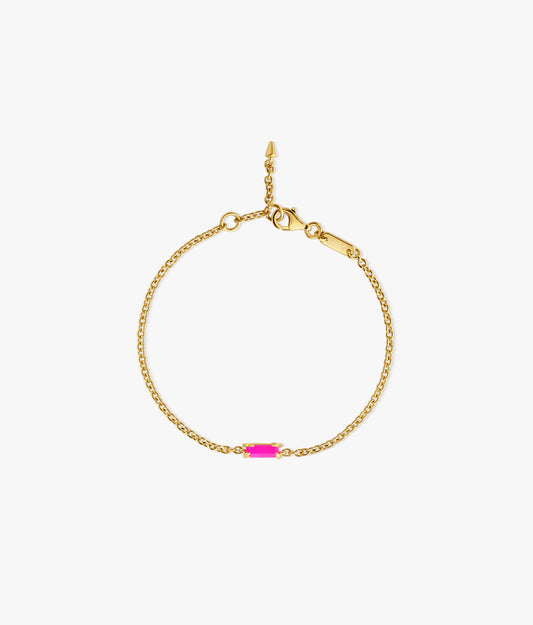 Pulsera Mini Calcedonia Rosa "Half Cut"