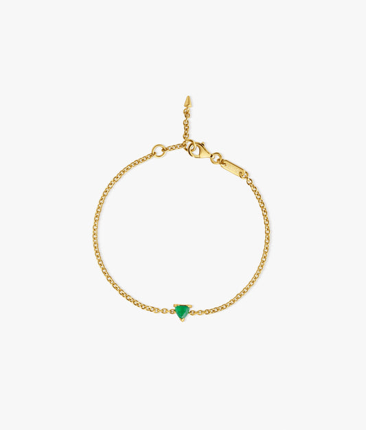 Pulsera Mini Calcedonia Verde "Half Cut"