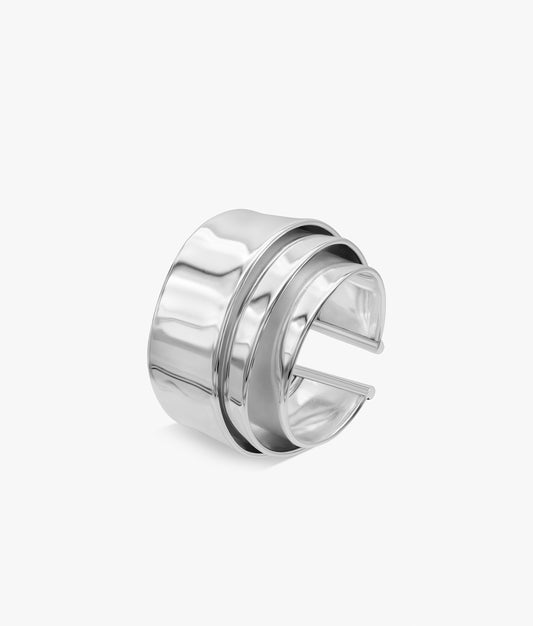 Sterling Silver 3-Ribbon Big Ear Cuff