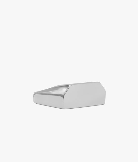 Half Cut Emeralda Signet Ring in Silver