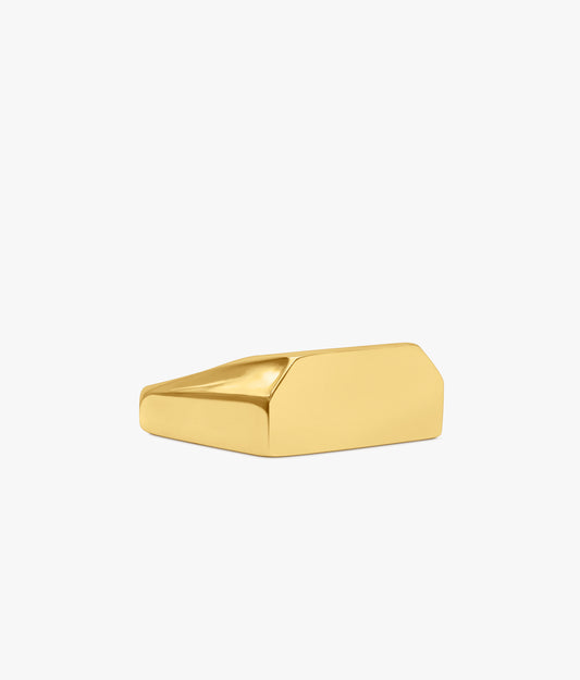 Half Cut Emeralda Signet Ring