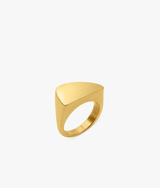 Half Cut Trillon Signet Ring