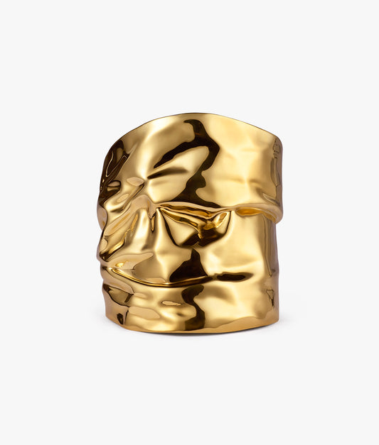 Gold-plated MET Cuff Bracelet, 75 mm