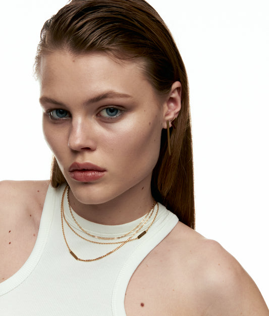 Gold Plated Silver Large Mix Chains Necklace