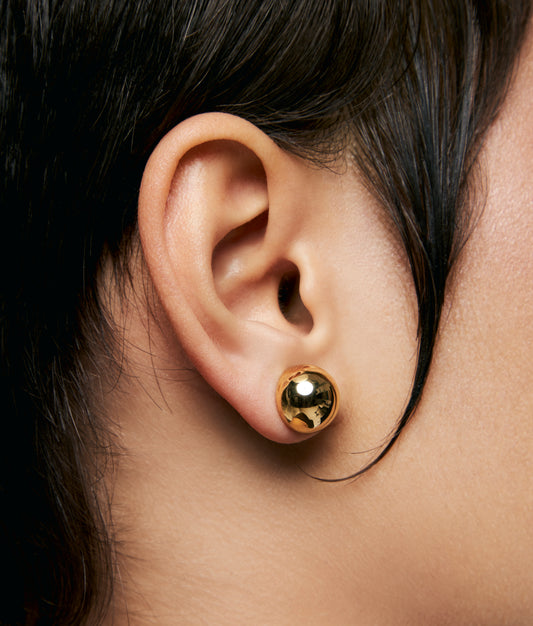 Silver Bicolor Big Ball Earring