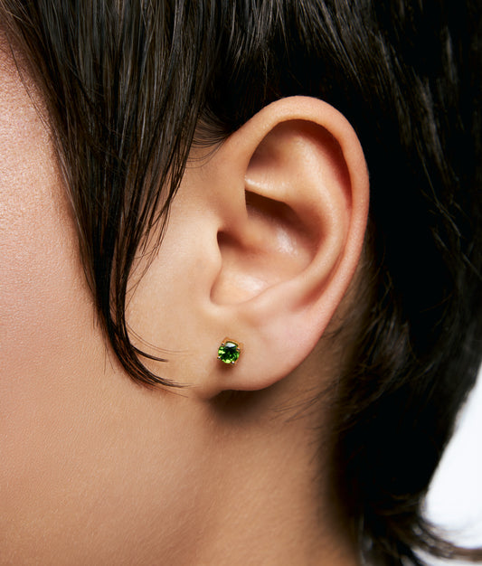 Chrome Diopside Gold Plated Silver Earring