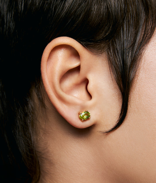 Peridot Gold Plated Silver  Earring