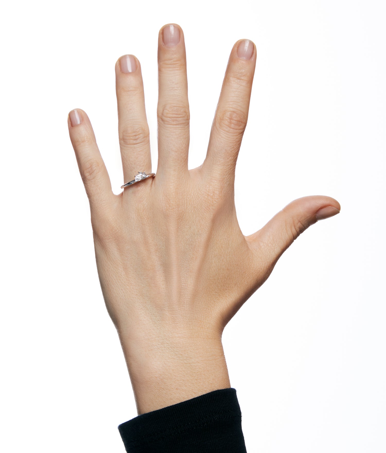 Half Cut Lab Diamonds 14K White Gold Ring 0.49 ct