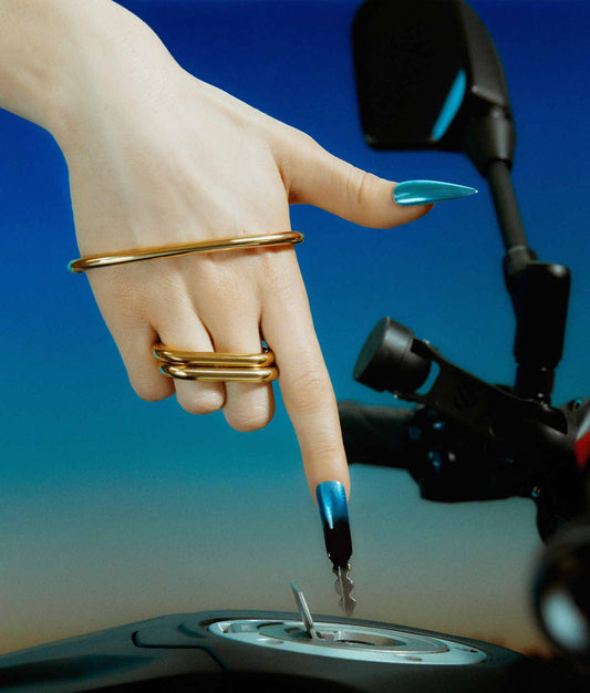 Gold Plated Silver Double Ring