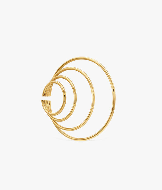 Ear Cuff de Aro Cuádruple de Plata Chapada en Oro