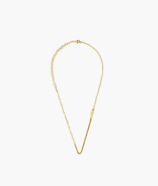 Collar de cadena de plata chapada en oro