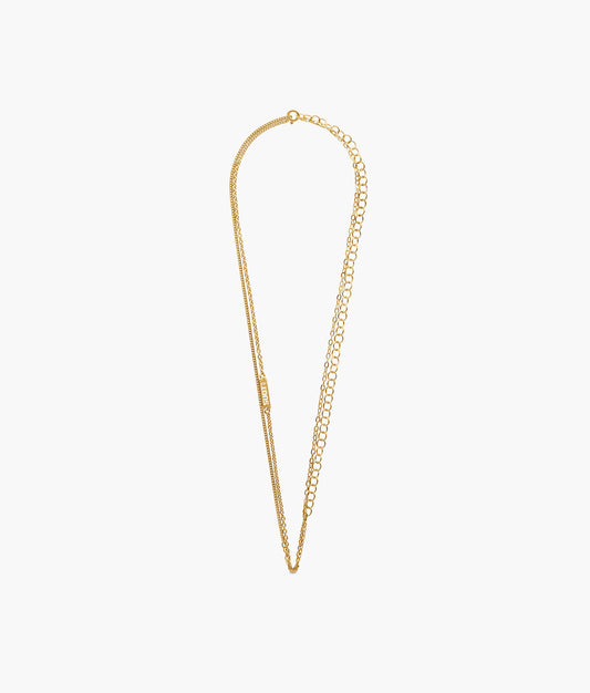 Gold Plated Silver Large Mix Chains Necklace