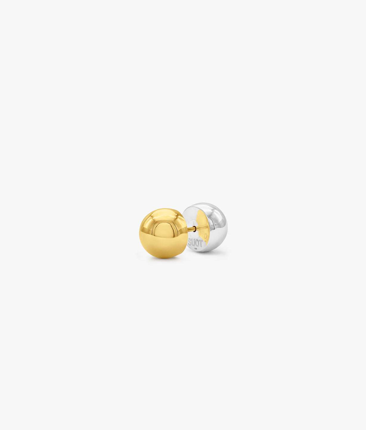 Silver Bicolor Medium Ball Earring