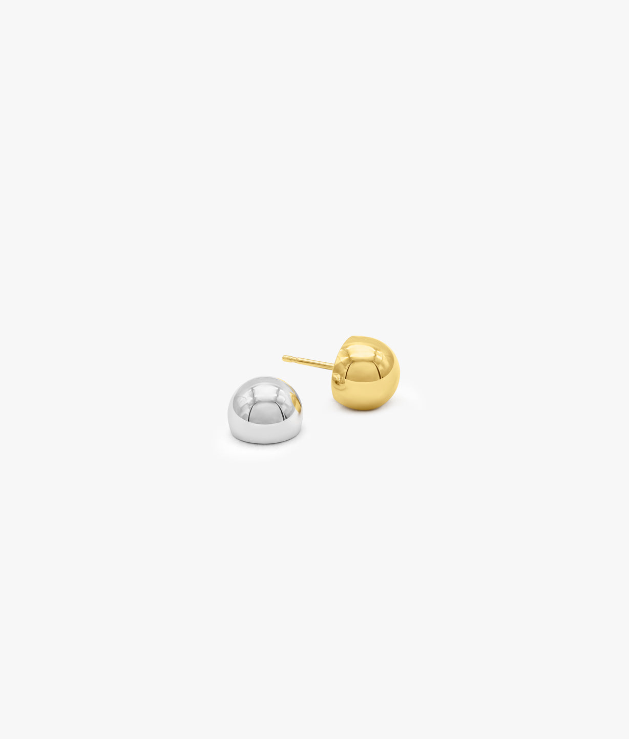 Silver Bicolor Medium Ball Earring