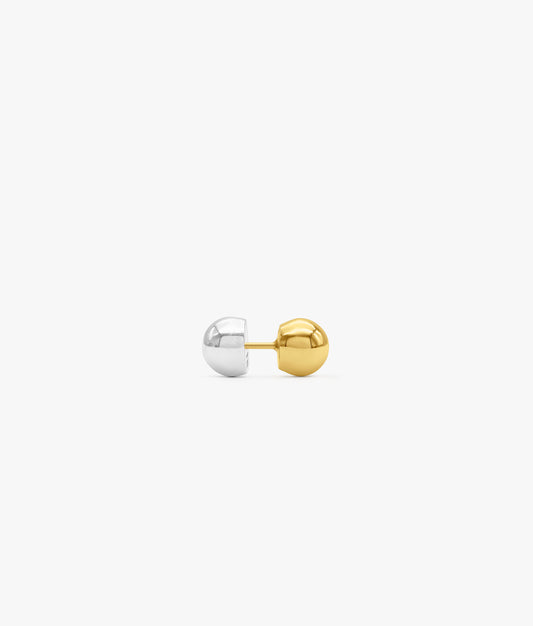 Silver Bicolor Small Ball Earring
