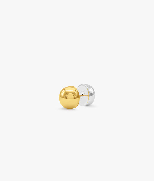 Silver Bicolor Big Ball Earring