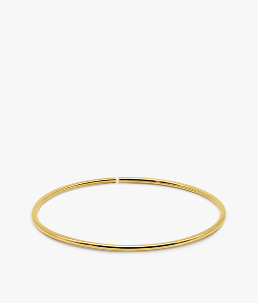 Gold Plated Silver Tubular Choker Necklace