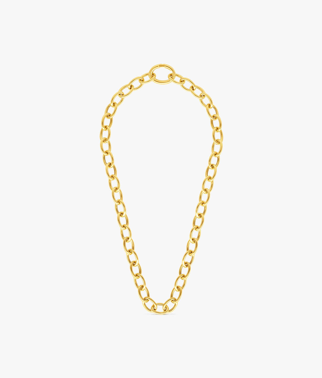Gold Plated Silver Large-Link Chain Necklace