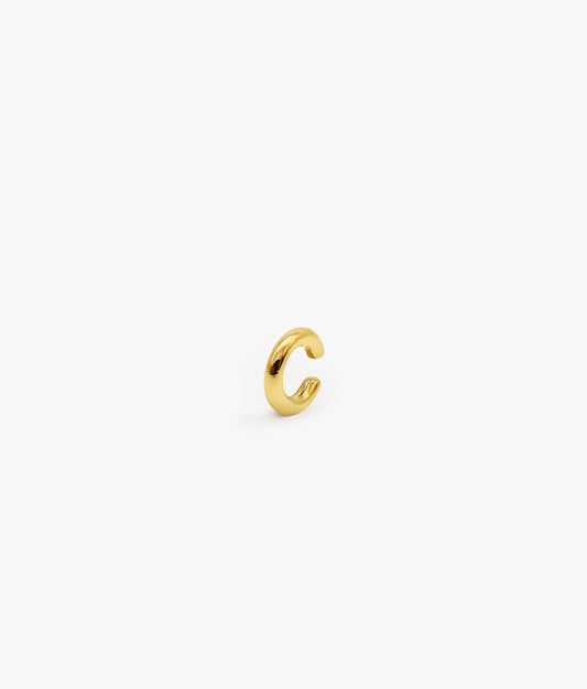 Gold Plated Silver Tubular Bold Ear Cuff