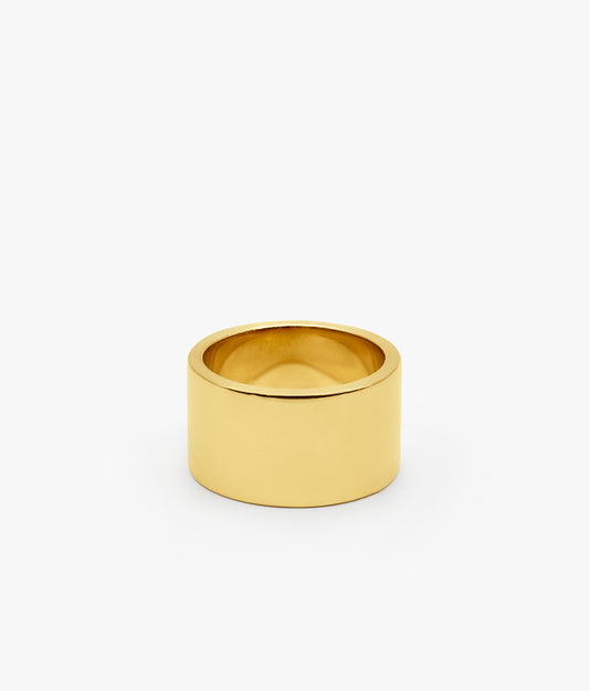 Gold Plated Silver Wide Flat Ring