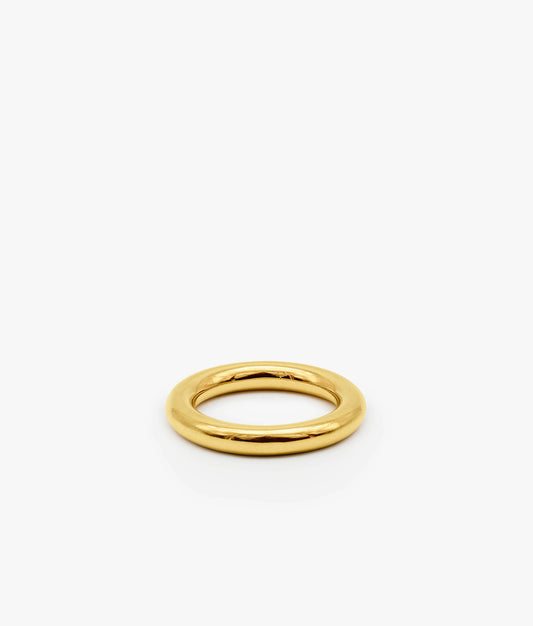 Gold Plated Silver Tubular Ring