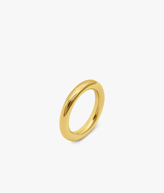 Gold Plated Silver Tubular Ring