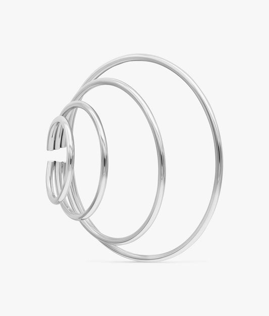 Sterling Silver Quadruple Hoop Ear Cuff