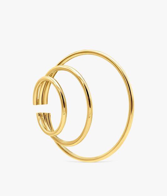 Gold Plated Silver Triple Hoop Ear Cuff