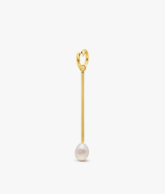 Gold Plated Naked Pearls Long Charm