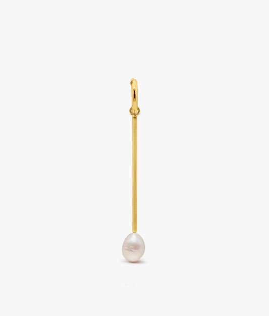 Gold Plated Naked Pearls Long Charm