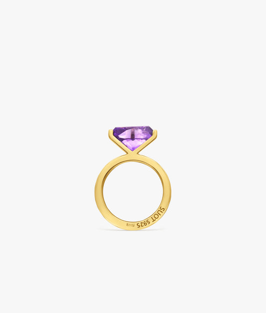 Anillo de amatista Half Cut