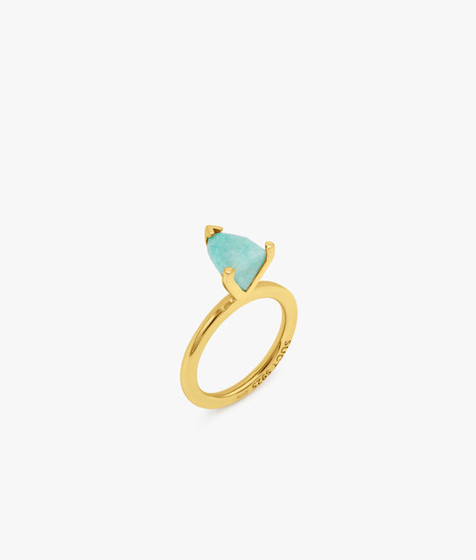 Anillo de amazonita Half Cut