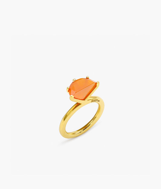 Half Cut Carnelian Ring